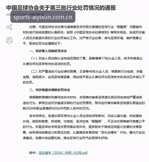 爱游戏投注教程 解读足协第三批禁足名单的5个关键维度与行业影响